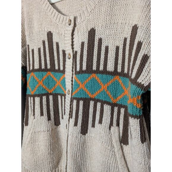 Toad &Co Women's Oversized Knit Cardigan Geometric Earthly Full Button S (675) - Picture 2 of 8